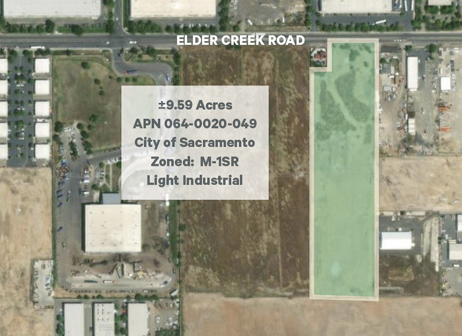 Aerial of land at 8770 Elder Creek Road