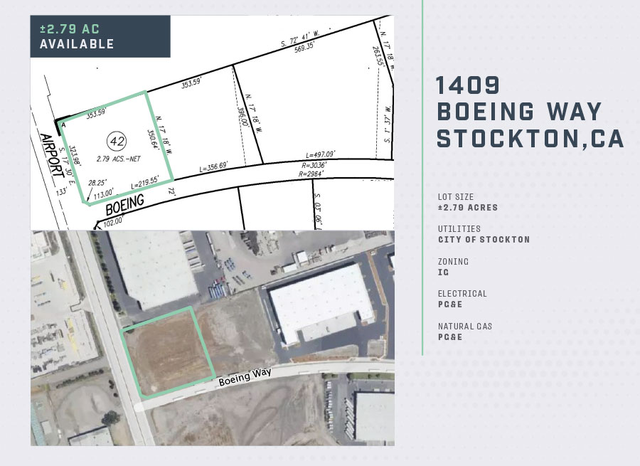 Aerial parcel of 1409 Boeing way land