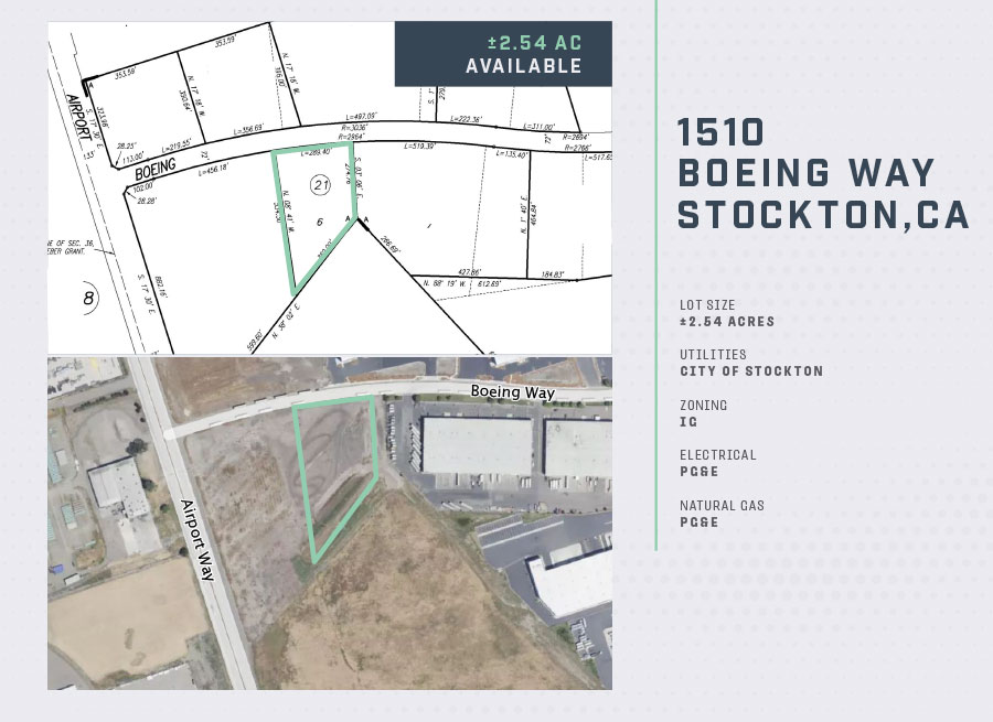 Aerial parcel land at 1510 Boeing Way